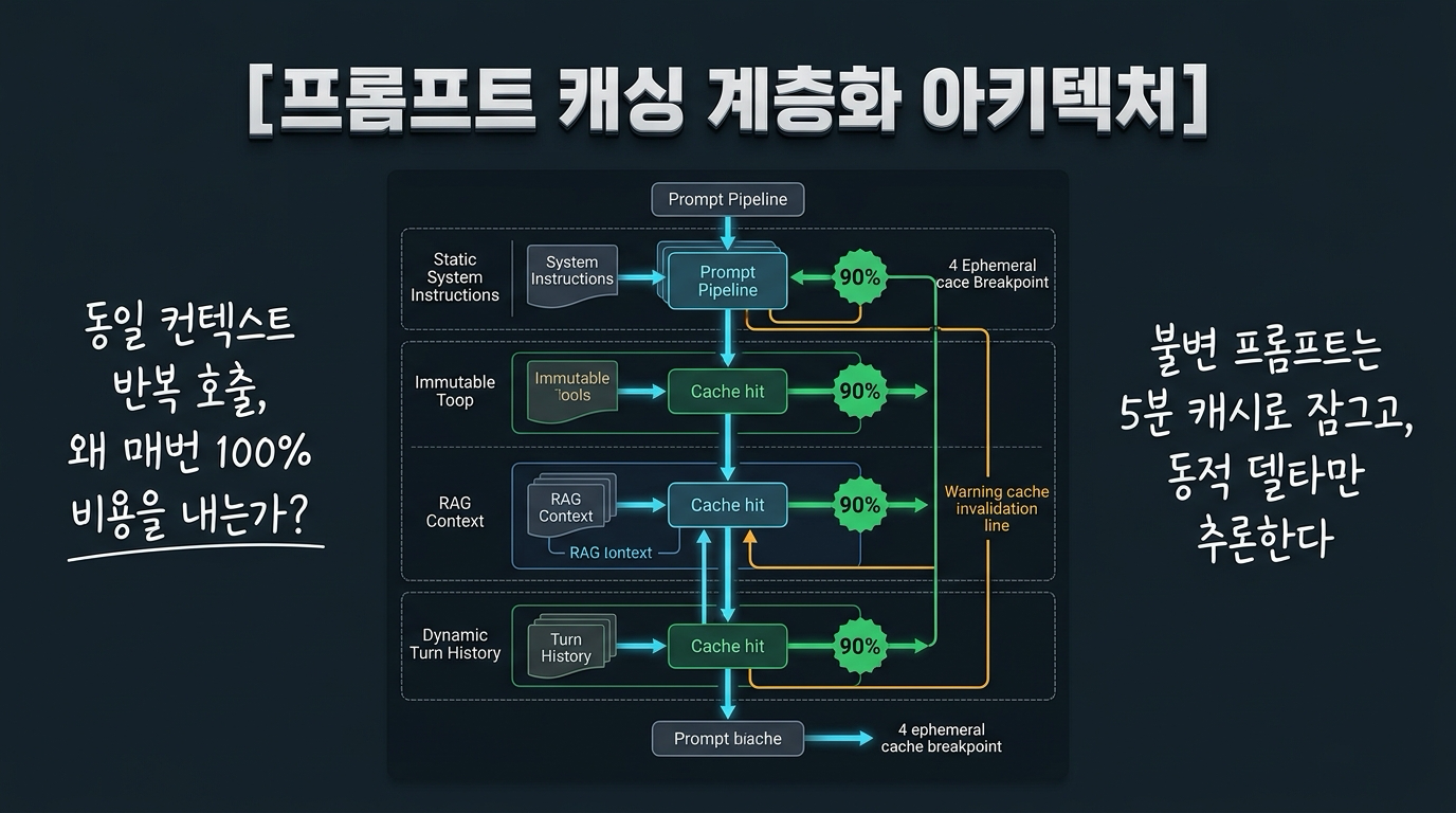 Anthropic Claude Prompt Caching: 멀티턴 에이전트의 캐시 친화적 프롬프트 계층화 및 FinOps 설계