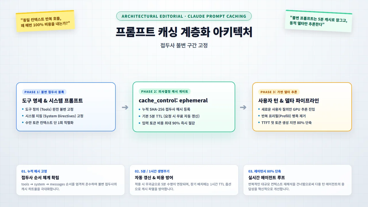 Anthropic Claude Prompt Caching: 접두사 해시 기반 캐시 안정성과 키 무효화 아키텍처